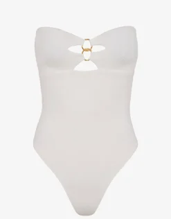 ViX Paula Hermanny Firenze Jolie Bandeau Swimsuit - White Outlet