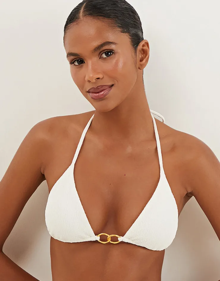 ViX Paula Hermanny Firenze Jolie Tri Bikini Top - White Discount
