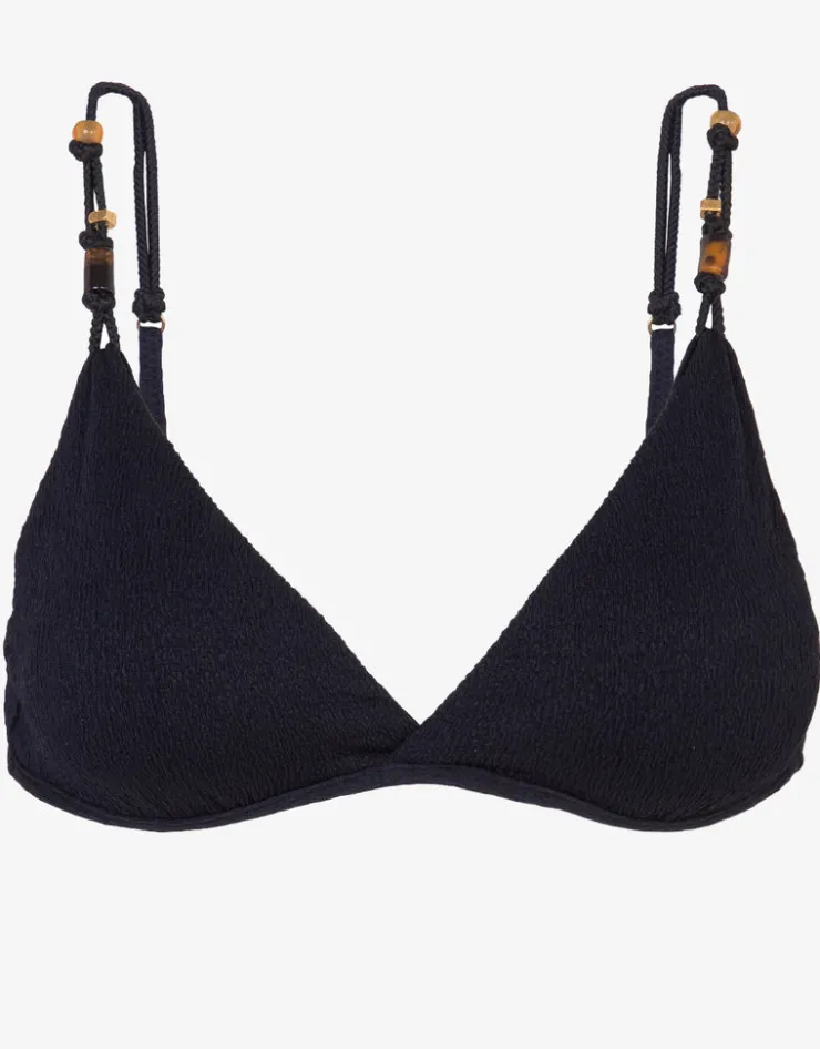 ViX Paula Hermanny Firenze Kira Flora Bikini Top - Black Clearance