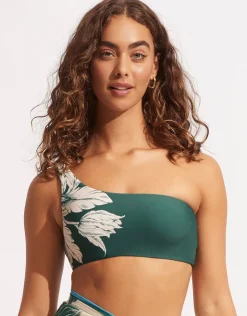 Seafolly Fleur de Bloom One Shoulder Bikini Top - Evergreen Fashion
