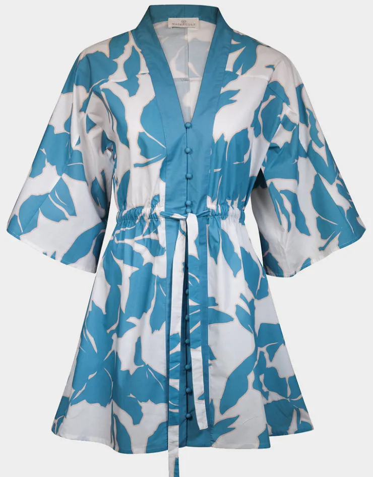 Watercult Floral Abstract Mini Kimono - Puffy Sky New