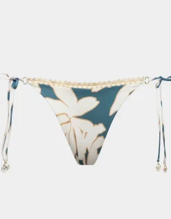Watercult Floral Abstract Tie Side Bikini Pant - Puffy Sky Hot