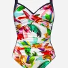 Charmline Floral Rainbows Twist Front Swimsuit Outlet
