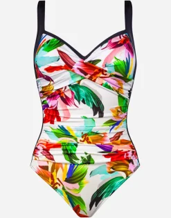 Charmline Floral Rainbows Twist Front Swimsuit Outlet