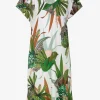 Charmline Floral Safari Beach Dress - White Jungle Best