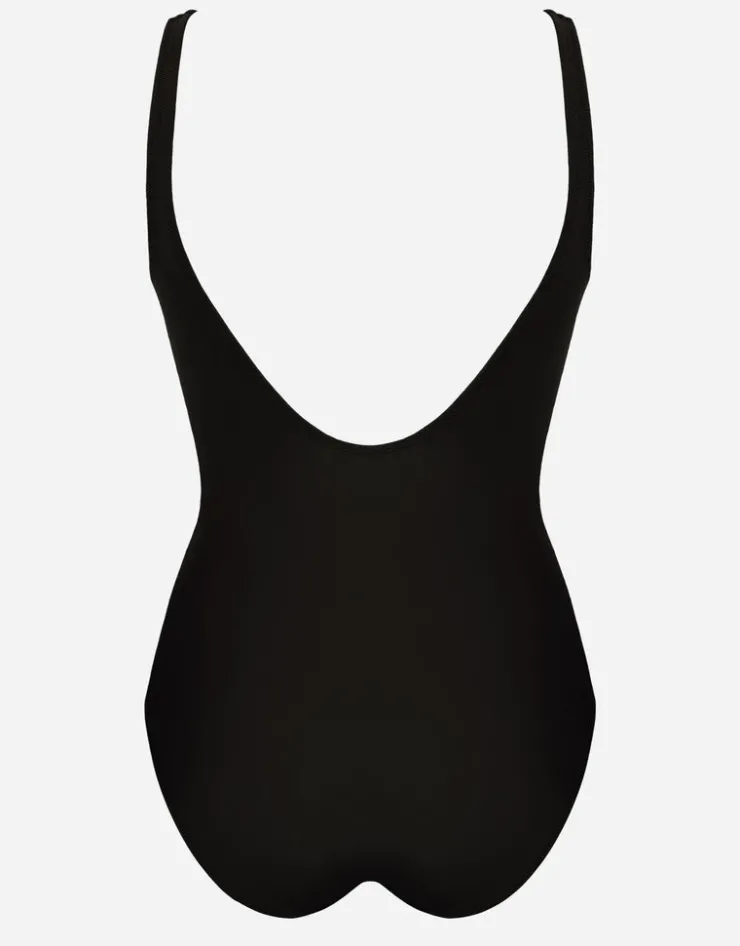 Charmline Floral Safari Shaped Neck Swimsuit - White Jungle Fashion