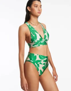 Jets Floreale Fold Down Bikini Pant - Green New