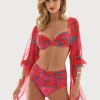 Roidal Floreale Midi Length Beach Shirt - Pink New
