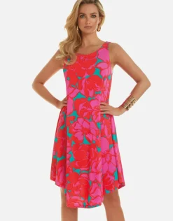 Roidal Floreale Sleeveless Midi Dress - Pink Best