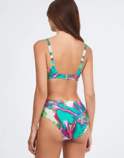 Nuria Ferrer Frida Adjustable Leg Bikini Pant - Green Marble Best