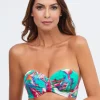 Nuria Ferrer Frida Bandeau Bikini Top - Green Marble Clearance