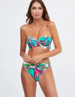 Nuria Ferrer Frida Bandeau Bikini Top - Green Marble Clearance