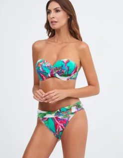 Nuria Ferrer Frida Bandeau Bikini Top - Green Marble Clearance