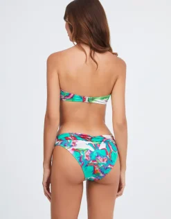 Nuria Ferrer Frida Bandeau Bikini Top - Green Marble Clearance