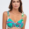 Nuria Ferrer Frida Underwired Ring Bikini Top - Green Marble Fashion