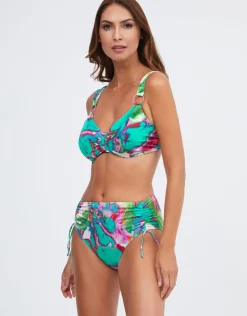 Nuria Ferrer Frida Underwired Ring Bikini Top - Green Marble Fashion
