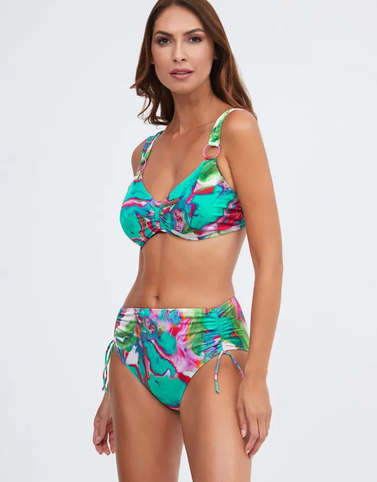 Nuria Ferrer Frida Underwired Ring Bikini Top - Green Marble Fashion