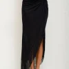 Pitusa Fringed Sarong Skirt - Black Hot
