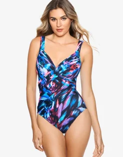 Miraclesuit Fuego Flora Revele Swimsuit - Black Floral Discount