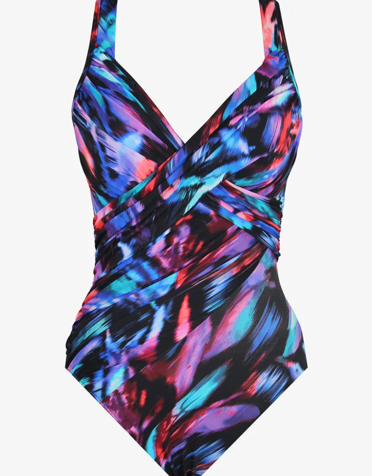 Miraclesuit Fuego Flora Revele Swimsuit - Black Floral Discount