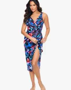 Miraclesuit Fuego Flora Sarong - Black Multi Sale