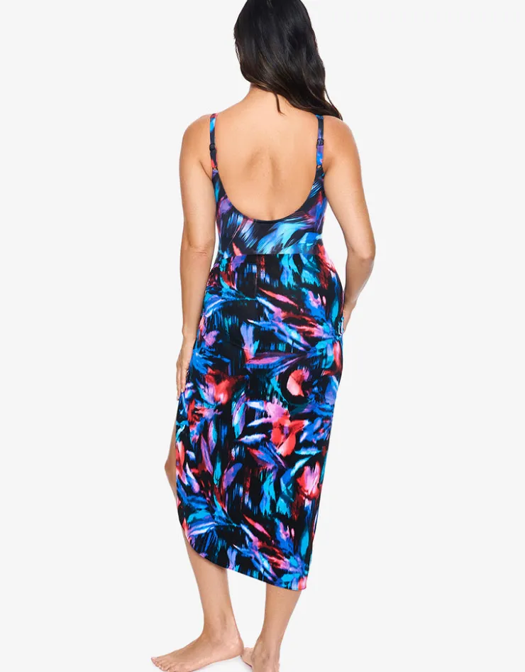 Miraclesuit Fuego Flora Sarong - Black Multi Sale
