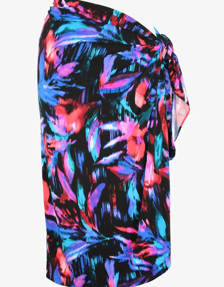 Miraclesuit Fuego Flora Sarong - Black Multi Sale