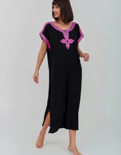 Pitusa Gaia Beach Kaftan - Black Sale