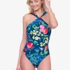 Gottex Garden Dream High Neck Swimsuit - Multi Navy Sale