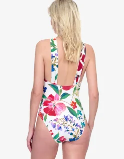 Gottex Garden Dream High Neck Swimsuit - Off White New