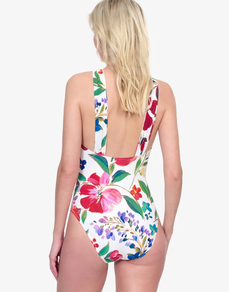 Gottex Garden Dream High Neck Swimsuit - Off White New