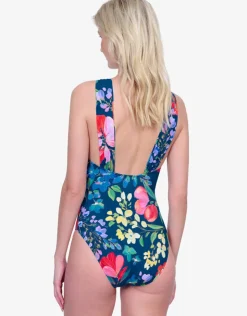 Gottex Garden Dream High Neck Swimsuit - Multi Navy Sale