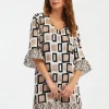 Nuria Ferrer Geo Beach Dress - Black White and Gold Discount