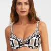Nuria Ferrer Geo Underwired Bikini Top - Black White and Gold Hot