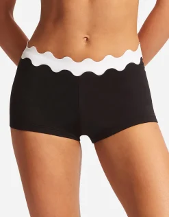 Seafolly Gia Ric Rac Boyleg Bikini Pant - Black Discount