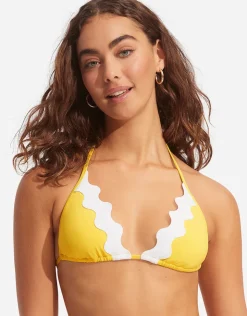Seafolly Gia Ric Rac Slide Tri Bikini Top - Citron Discount