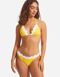 Seafolly Gia Ric Rac Slide Tri Bikini Top - Citron Discount