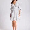 Iconique Giorgia 3/4 Sleeve Dress - White Discount