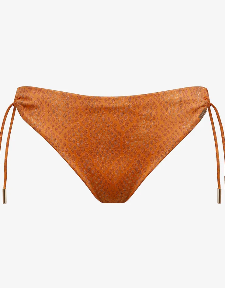 Maryan Mehlhorn Glance Bikini Pant - Metallic Apricot Fashion