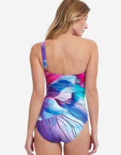 Gottex Golden Blossom One Shoulder Swimsuit - Multi Hot