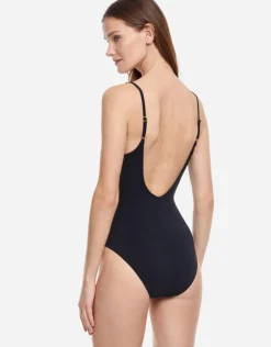 Gottex Golden Touch Round Neck Swimsuit - Black Hot
