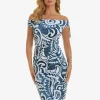 Roidal Graffiti Beach Dress - Blue and White Fashion