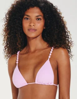 ViX Paula Hermanny Grenadine Beads Parallel Tri Bikini Top - Lilac Clearance