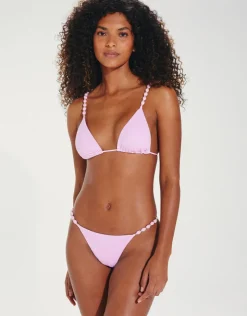 ViX Paula Hermanny Grenadine Beads Parallel Tri Bikini Top - Lilac Clearance