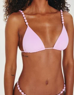 ViX Paula Hermanny Grenadine Beads Parallel Tri Bikini Top - Lilac Clearance