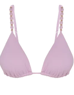 ViX Paula Hermanny Grenadine Beads Parallel Tri Bikini Top - Lilac Clearance