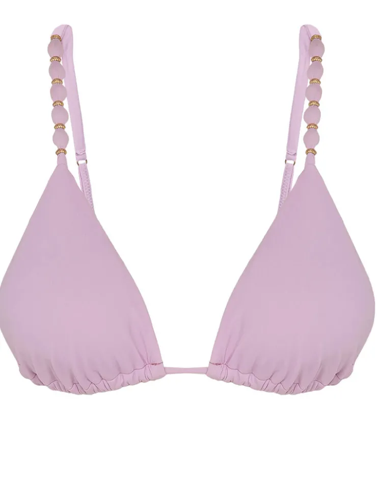 ViX Paula Hermanny Grenadine Beads Parallel Tri Bikini Top - Lilac Clearance