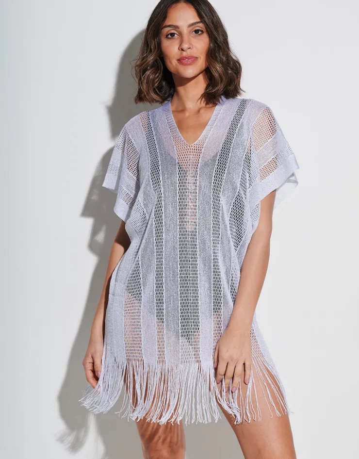 Tessy Guayana Metallic Tunic - Silver Discount