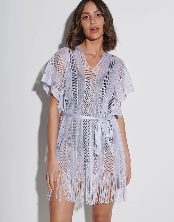 Tessy Guayana Metallic Tunic - Silver Discount