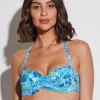 Tessy Haiti Twist Bandeau Bikini Top - Turquoise Clearance